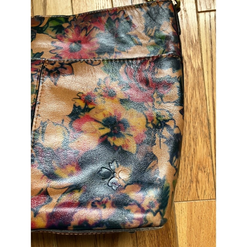 Patricia Nash Harper Leather Shoulder Bag Summer Drawing Boho Tote Purse - Picture 4 of 8
